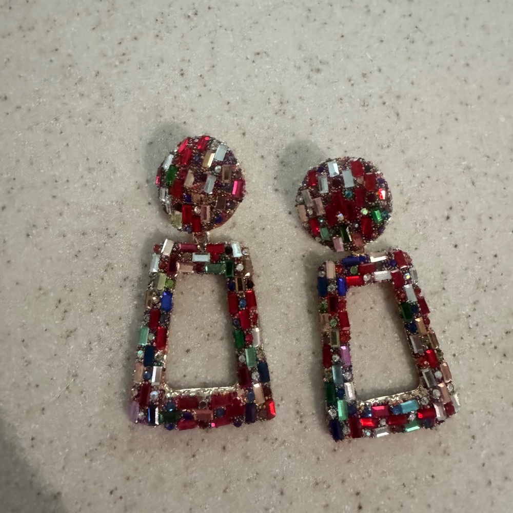 Colorful Geometric Drop Earrings